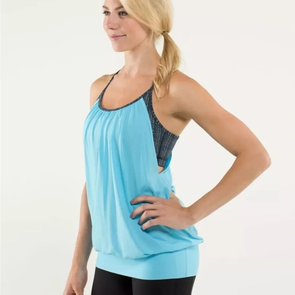 Lululemon No Limits Tank Blue Moon Ziggy Wee Inkwell Size 4